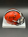 Cleveland Browns Dawand Jones Hand Signed Autographed Orange Mini Helmet Includes COA