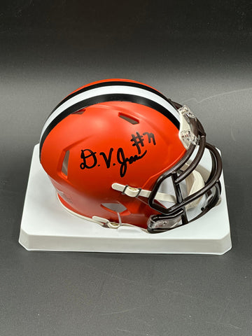 Cleveland Browns Dawand Jones Hand Signed Autographed Orange Mini Helmet Includes COA