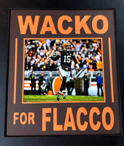 Cleveland Browns Joe Flacco Unsigned 8x10 Photo Framed with Matting & Cutout Lettering