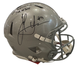 The Ohio State University Buckeyes Jack Sawyer Hand Signed Autographed Authentic Full-Size Silver Helmet with 2024 National Champs & Scoop and Score Inscriptions Includes SWAU COA