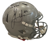 The Ohio State University Buckeyes Jack Sawyer Hand Signed Autographed Authentic Full-Size Silver Helmet with 2024 National Champs & Scoop and Score Inscriptions Includes SWAU COA