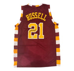 Cleveland Cavaliers Campy Russell Hand Signed Autographed Custom Wine Jersey Includes SWAU COA