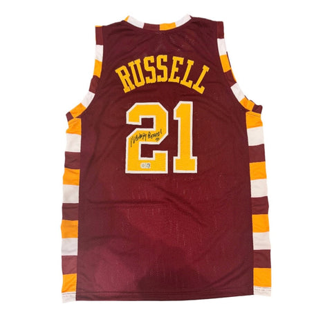 Cleveland Cavaliers Campy Russell Hand Signed Autographed Custom Wine Jersey Includes SWAU COA