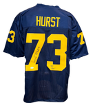 University of Michigan Wolverines Maurice Hurst Hand Signed Autographed Custom Navy Jersey with Go Blue! Inscription Includes JSA COA
