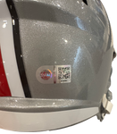 The Ohio State University Buckeyes Jack Sawyer Hand Signed Autographed Authentic Full-Size Silver Helmet with 2024 National Champs & Scoop and Score Inscriptions Includes SWAU COA