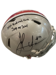 The Ohio State University Buckeyes Jack Sawyer Hand Signed Autographed Authentic Full-Size Silver Helmet with 2024 National Champs & Scoop and Score Inscriptions Includes SWAU COA