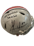 The Ohio State University Buckeyes Jack Sawyer Hand Signed Autographed Authentic Full-Size Silver Helmet with 2024 National Champs & Scoop and Score Inscriptions Includes SWAU COA