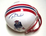 New England Patriots Tom Brady Hand Signed Autographed White Mini Helmet Includes Steiner COA