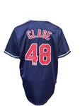 Cleveland Guardians Emmanuel Clase Hand Signed Autographed Custom Navy Jersey Includes JSA COA