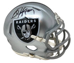 Oakland Raiders Bo Jackson Hand Signed Autographed Silver Mini Helmet Includes Steiner COA