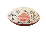 The Ohio State University Buckeyes Team Signed National Championship Logo Football with 2024 Championship Game MVP Will Howard Inscription Includes SWAU COA
