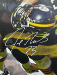 Cleveland Browns Joe Thomas Hand Signed Autographed 30x40 Canvas with HOF 2023, The Steeler Stopper, 10x Pro Bowl, NFL's Ironman, & 10,363 Consecutive Snaps Inscriptions JSA COA