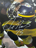 Cleveland Browns Joe Thomas Hand Signed Autographed 30x40 Canvas with HOF 2023, The Steeler Stopper, 10x Pro Bowl, NFL's Ironman, & 10,363 Consecutive Snaps Inscriptions JSA COA