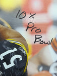 Cleveland Browns Joe Thomas Hand Signed Autographed 30x40 Canvas with HOF 2023, The Steeler Stopper, 10x Pro Bowl, NFL's Ironman, & 10,363 Consecutive Snaps Inscriptions JSA COA