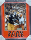 Cleveland Browns Thom Darden Hand Signed Autographed 16x20 Photo with Go Browns! & All-Pro Inscriptions Framed & DAWG POUND Suede Matted with COA
