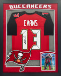 Tampa Bay Buccaneers Mike Evans Hand Signed Autographed Custom Red Jersey Framed with Suede Matting, XL 3D Logo, & Cutout Lettering Includes JSA COA