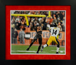 Cleveland Browns Denzel Ward Hand Signed Autographed 16x20 Photo Framed with Suede Matting Includes JSA COA