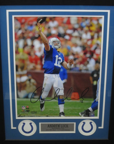 Indianapolis Colts Andrew Luck Hand Signed Autographed 16x20 Photo Framed with Matting Includes Panini Authentic COA