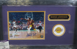 Los Angeles Lakers Magic Johnson Hand Signed Autographed 8x10 Photo Framed with Matting Includes Beckett COA