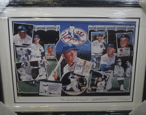 New York Yankees Mickey Mantle Hand Signed Autographed Limited Edition "The Life of a Legend" Print Framed with Matting Includes Full Letter COA
