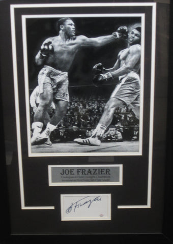 Joe Frazier Hand Signed Autographed Cut Framed with Matting Includes P.A.A.S. COA