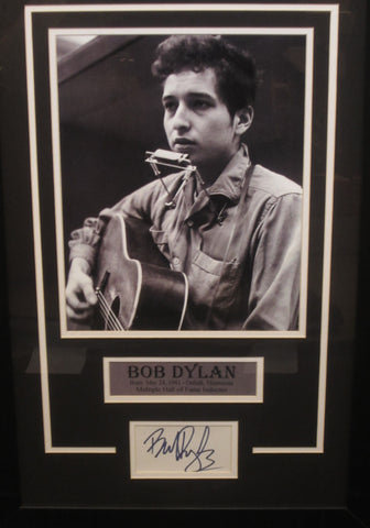 Bob Dylan Hand Signed Autographed Cut with 11x14 Photo Framed with Matting Includes P.A.A.S Full Letter COA