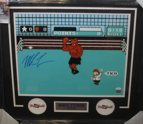 Punch-Out Mike Tyson Hand Signed Autographed 16x20 Photo Framed with Matting Includes Fiterman Sports & JSA COA