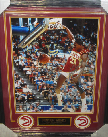Atlanta Hawks Dominique Wilkins Hand Signed Autographed 16x20 Photo Framed with Matting Includes Tristar COA