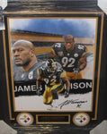 Pittsburgh Steelers James Harrison Hand Signed Autographed 16x20 Photo Framed with Matting Includes JSA COA
