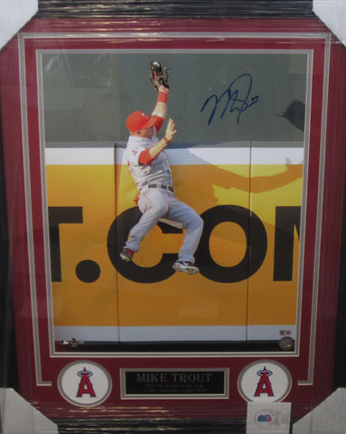 Los Angeles Angels Mike Trout Hand Signed Autographed 16x20 Photo Framed with Matting Includes COA
