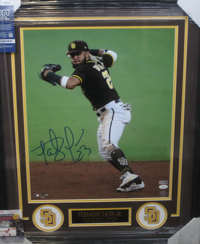 San Diego Padres Fernando Tatis Jr. Hand Signed Autographed 16x20 Photo Framed with Matting Includes JSA COA