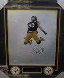 Pittsburgh Steelers T.J. Watt Hand Signed Autographed 16x20 Photo Framed with Matting Includes JSA COA