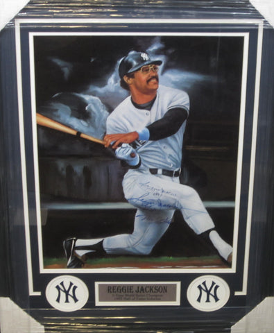 New York Yankees Reggie Jackson Hand Signed Autographed 16x20 Photo Framed with Matting Includes CAS Full Letter COA