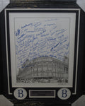 Brooklyn Dodgers Hall of Famers & Stars Hand Signed Autographed 16x20 Stadium Art Print Framed with Matting Includes JSA Full Letter COA
