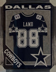 Dallas Cowboys CeeDee Lamb Hand Signed Autographed Nike Navy Jersey with America's Team Inscription Framed with Suede Matting, XL 3D Logo, & Cutout Lettering Includes Fanatics Authentic COA