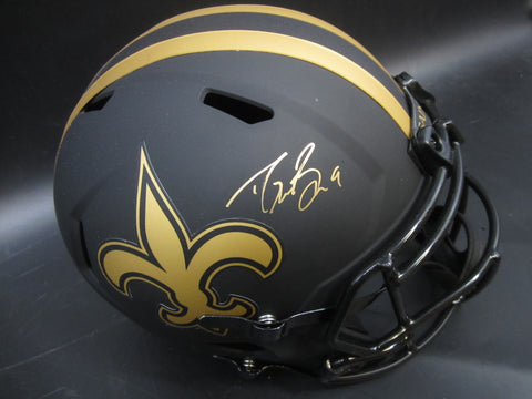 New Orleans Saints Drew Brees Hand Signed Autographed Eclipse Replica Full-Size Matte Black Helmet Includes Beckett Witnessed COA