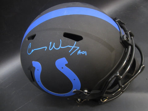 Indianapolis Colts Carson Wentz Hand Signed Autographed Replica Full-Size Matte Black Helmet Includes Fanatics Authentic COA