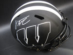 University of Wisconsin Badgers Jonathan Taylor Hand Signed Autographed Replica Full-Size Matte Black Helmet Includes JSA COA