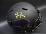 Minnesota Vikings Justin Jefferson Hand Signed Autographed Replica Full-Size Matte Black Helmet Includes Beckett Witnessed COA