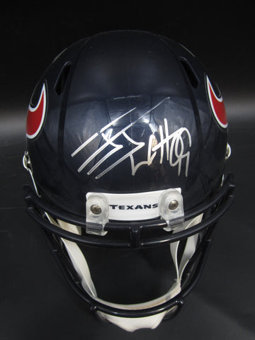 Houston Texans J.J. Watt Hand Signed Autographed Replica Full-Size Navy Helmet Includes JSA COA