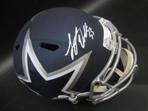 Dallas Cowboys Leighton Vander Esch Hand Signed Autographed Replica Full-Size Matte Navy Helmet Includes Beckett Witnessed COA
