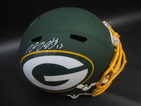 Green Bay Packers Davante Adams Hand Signed Autographed Replica Full-Size Matte Green Helmet Includes JSA COA