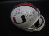 University of Miami Hurricanes Bernie Kosar Hand Signed Autographed Replica Full-Size White Helmet with 83 CHAMPS Inscription Includes JSA COA