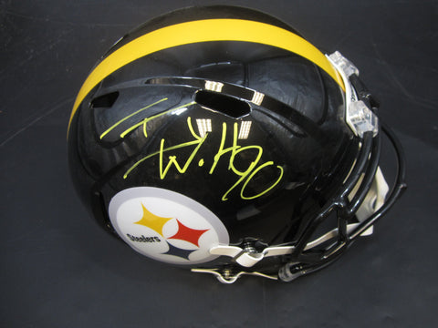 Pittsburgh Steelers T.J. Watt Hand Signed Autographed Replica Full-Size Black Helmet Includes JSA COA
