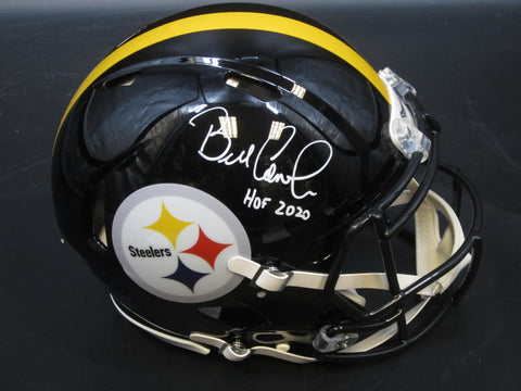 Pittsburgh Steelers Bill Cowher Hand Signed Autographed Authentic Full-Size Black Helmet with HOF 2020 Inscription Includes JSA COA