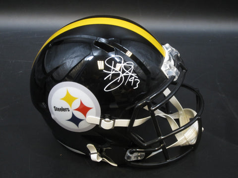 Pittsburgh Steelers Troy Polamalu Hand Signed Autographed Replica Full-Size Black Helmet Includes Beckett Witnessed COA
