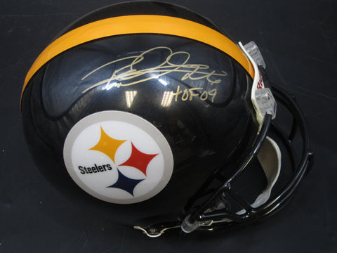 Pittsburgh Steelers Rod Woodson Hand Signed Autographed Authentic Full-Size Black Helmet with HOF 09 Inscription Includes Tristar COA