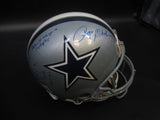 Dallas Cowboys Roger Staubach Hand Signed Autographed Authentic Full-Size Silver Helmet with Game Play, Dallas/Vikings Score, & Date Inscriptions Includes COA