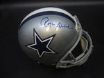 Dallas Cowboys Roger Staubach Hand Signed Autographed Authentic Full-Size Silver Helmet Includes JSA COA