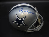 Dallas Cowboys Roger Staubach Hand Signed Autographed Authentic Full-Size Silver Helmet Includes JSA COA